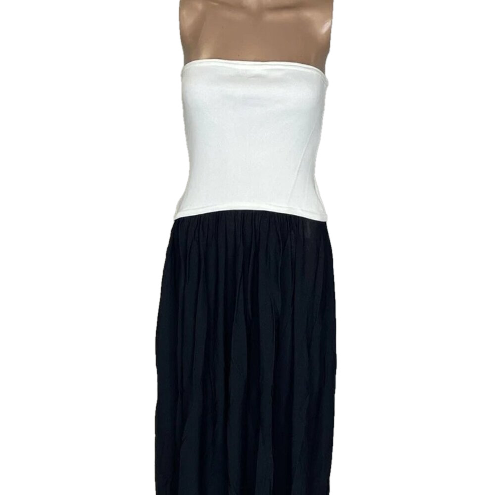 NEW SOLID & STRIPED Women's Dress The Sasha Strapless Size M Black/White